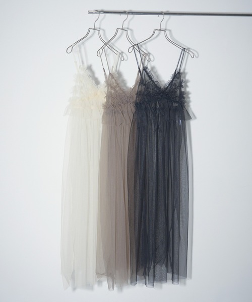 MAISON BREEZE reveur(メゾンブリーズレヴール)の「【MAISON BREEZE reveur】チュールキャミワンピース trc(ワンピース・レディース・グレー/アイボリー/ブラック・FREE)」の10枚目の写真