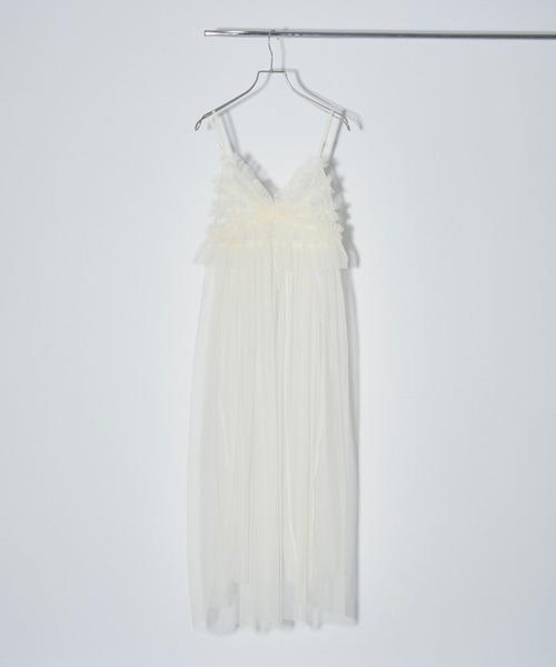 MAISON BREEZE reveur(メゾンブリーズレヴール)の「【MAISON BREEZE reveur】チュールキャミワンピース trc(ワンピース・レディース・グレー/アイボリー/ブラック・FREE)」の4枚目の写真