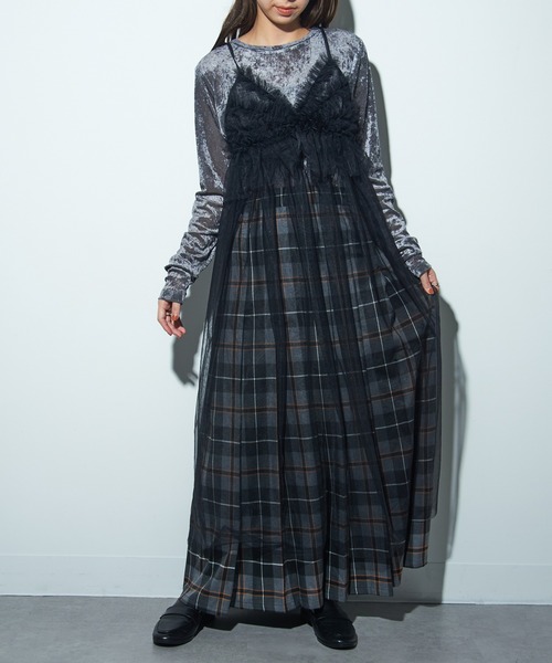 MAISON BREEZE reveur(メゾンブリーズレヴール)の「【MAISON BREEZE reveur】チュールキャミワンピース trc(ワンピース・レディース・グレー/アイボリー/ブラック・FREE)」の19枚目の写真