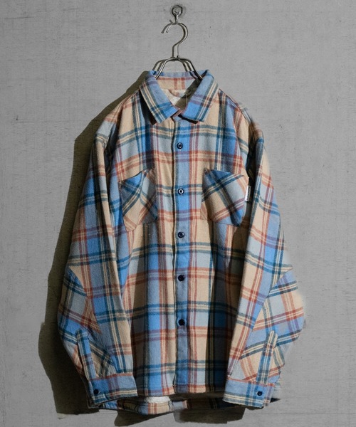 JOHN'S CLOSET(ジョンズクローゼット)の「【3】裏シャギーボア ツイル起毛 CPOチェックシャツ(シャツ/ブラウス・メンズ・ブルー/ベージュ/ネイビー/グリーン/ブラウン・MEDIUM/LARGE/X-LARGE)」の3枚目の写真