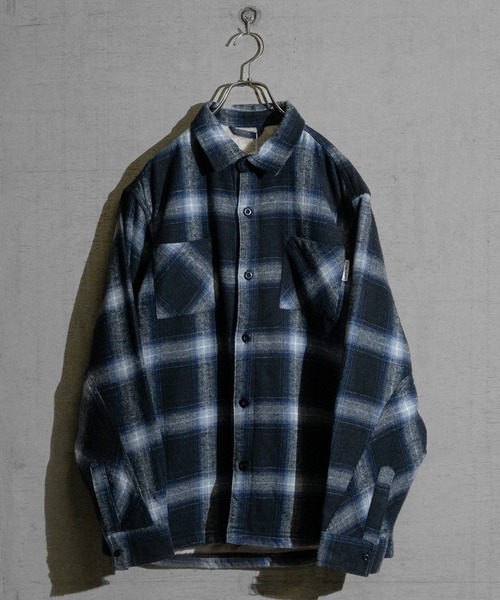 JOHN'S CLOSET(ジョンズクローゼット)の「【3】裏シャギーボア ツイル起毛 CPOチェックシャツ(シャツ/ブラウス・メンズ・ブルー/ベージュ/ネイビー/グリーン/ブラウン・MEDIUM/LARGE/X-LARGE)」の5枚目の写真