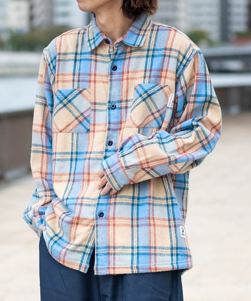 JOHN'S CLOSET(ジョンズクローゼット)の「【3】裏シャギーボア ツイル起毛 CPOチェックシャツ(シャツ/ブラウス・メンズ・ブルー/ベージュ/ネイビー/グリーン/ブラウン・MEDIUM/LARGE/X-LARGE)」の17枚目の写真