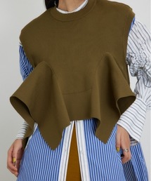 PLUS | 【PLUS】パネルドレープショートニットベスト(ベスト)