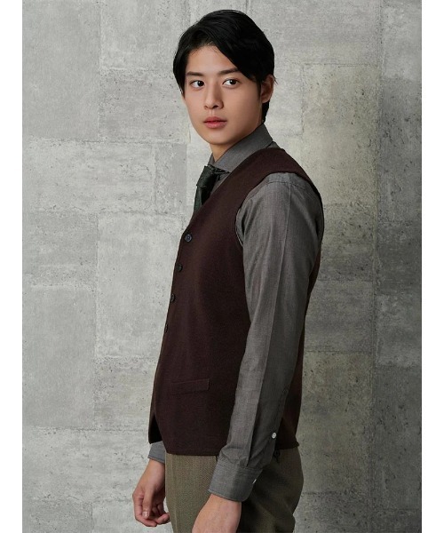 TRANS CONTINENTS(トランスコンチネンツ)の「TRANS CONTINENTS BIZニット ニットジレ(ベスト・メンズ・チャコールグレー/ブラック/ネイビー/ブラウン・M/L/LL)」の14枚目の写真