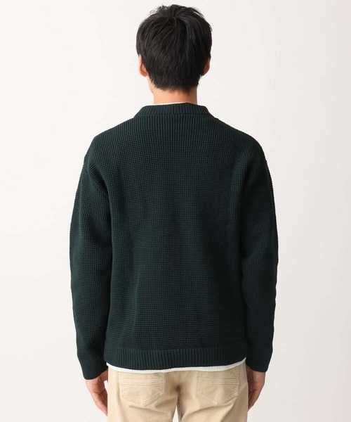 MK MICHEL KLEIN HOMME （エムケーミッシェルクランオム）の「【残りわずか/在庫限り/洗える】プルオーバーニット/ワッフル編みフェイクニット（ニット/セーター・メンズ・グリーン/アイボリー/ブラック/ボルドー・46/48）」の19枚目の写真