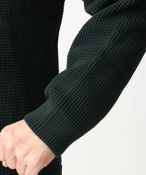 MK MICHEL KLEIN HOMME （エムケーミッシェルクランオム）の「【残りわずか/在庫限り/洗える】プルオーバーニット/ワッフル編みフェイクニット（ニット/セーター・メンズ・グリーン/アイボリー/ブラック/ボルドー・46/48）」の21枚目の写真