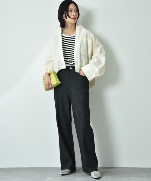 INTERPLANET（インタープラネット）の「デニムパンツ（デニムパンツ・レディース・ブルー/オフホワイト/ブラック・FREE）」の4枚目の写真