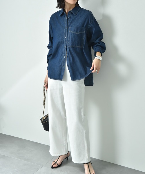 INTERPLANET（インタープラネット）の「デニムパンツ（デニムパンツ・レディース・ブルー/オフホワイト/ブラック・FREE）」の9枚目の写真