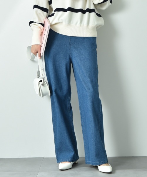 INTERPLANET（インタープラネット）の「デニムパンツ（デニムパンツ・レディース・ブルー/オフホワイト/ブラック・FREE）」の21枚目の写真