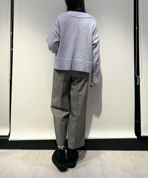 Green Parks(グリーンパークス)の「ラメVネックコンパクトニットプルオーバー(ニット/セーター・レディース・グレー/パープル/ベージュ/ミント・FREE)」の17枚目の写真