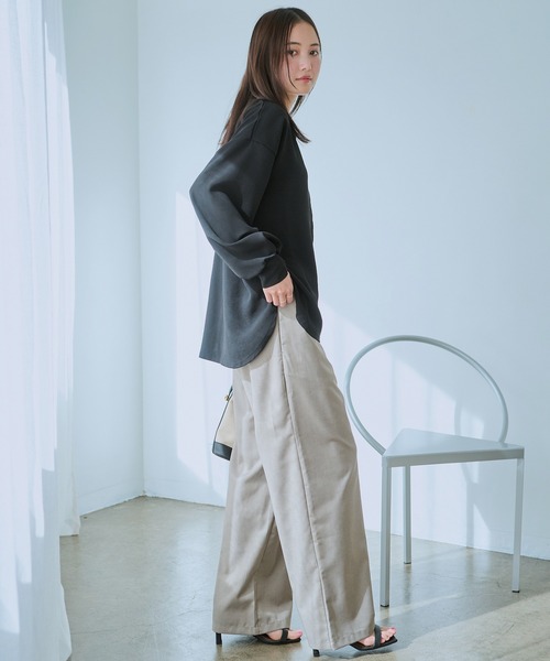 LAVEANGE(ラビアンジェ)の「フロントファスナープルオーバー(シャツ/ブラウス・レディース・ブラック/オフホワイト/ブラウン・4L/3L/LL/M/5L)」の15枚目の写真