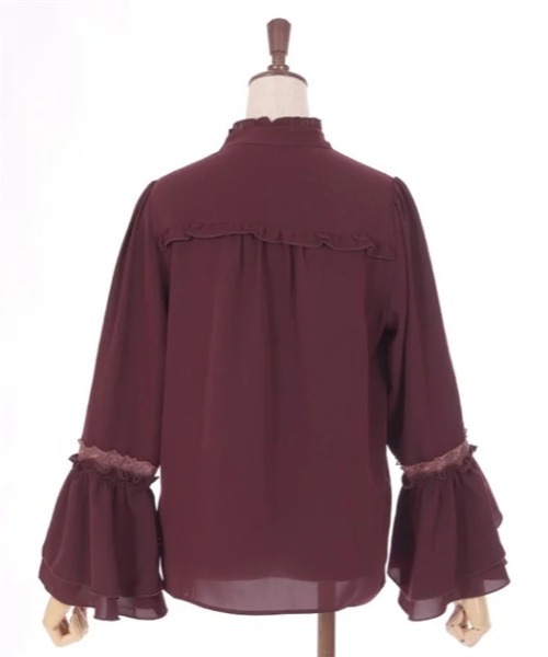 axes femme（アクシーズファム）の「ジャボ風フリルブラウス（シャツ/ブラウス・レディース・ブラック/ダークブラウン/キナリ・FREE）」の12枚目の写真