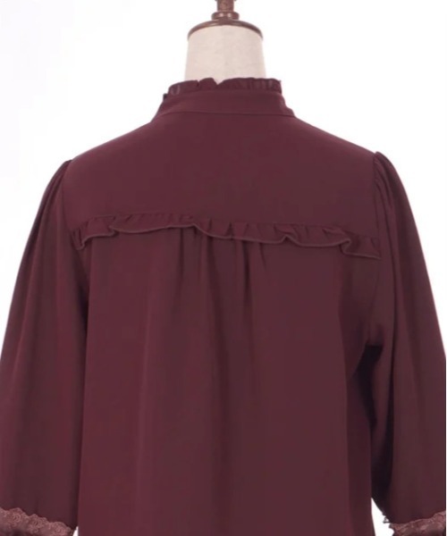 axes femme（アクシーズファム）の「ジャボ風フリルブラウス（シャツ/ブラウス・レディース・ブラック/ダークブラウン/キナリ・FREE）」の7枚目の写真