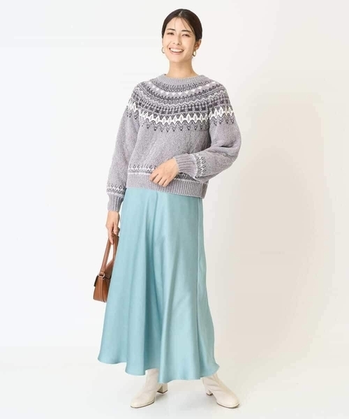 a.v.v（アーヴェヴェ）の「モールヤーン求心柄ニットプルオーバー（ニット/セーター・レディース・アイボリー/グレー・40/36/38）」の22枚目の写真