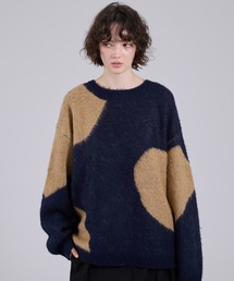 HEART MIX PATTERN SHAGGY KNIT / ハートミックスシャギーニット