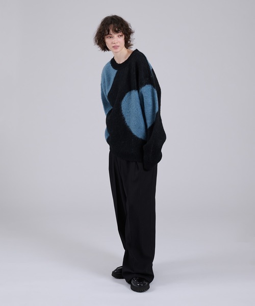 HEART MIX PATTERN SHAGGY KNIT / ハートミックスシャギーニット