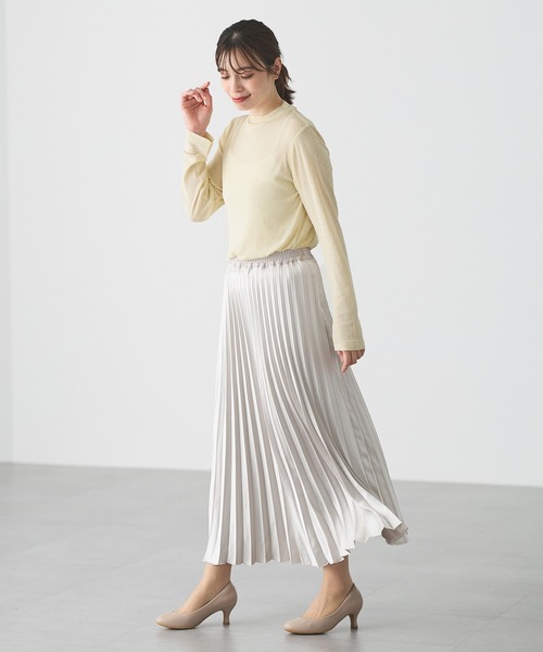 Honeys（ハニーズ）の「シアーハイネックトップス（Tシャツ/カットソー・レディース・クリーム/ブラック/ライトグレー/ホワイト・M/LL/L/S）」の12枚目の写真