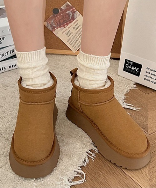 paravion（パラビオン）の「厚底ムートンブーツ（ブーツ・レディース・ブラック/ブラウン・LARGE/MEDIUM/SMALL）」の5枚目の写真