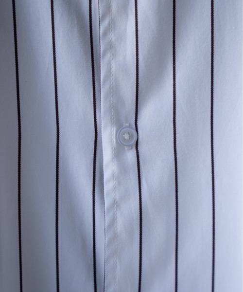 SINSS（シンス）の「Loose silhouette striped shirt / ルーズシルエットストライプシャツ（シャツ/ブラウス・メンズ・ブラウン/グレー・LARGE/MEDIUM/SMALL）」の22枚目の写真