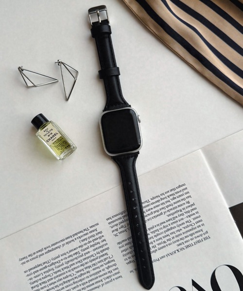Bellezza Calma(ベレッツァカルマ)の「Real Leather Band for Apple Watch バンド ベルト 41/40/38/42(S10)mm 本革 シンプル 上品(デジタル腕時計・レディース・ブラック/グレイッシュベージュ/ブラウン・ONE SIZE)」の2枚目の写真