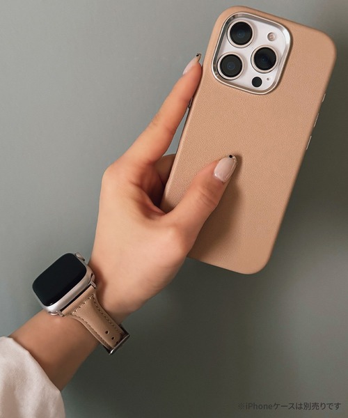 Bellezza Calma(ベレッツァカルマ)の「Real Leather Band for Apple Watch バンド ベルト 41/40/38/42(S10)mm 本革 シンプル 上品(デジタル腕時計・レディース・ブラック/グレイッシュベージュ/ブラウン・ONE SIZE)」の8枚目の写真