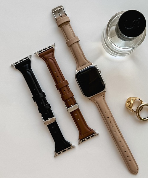 Bellezza Calma(ベレッツァカルマ)の「Real Leather Band for Apple Watch バンド ベルト 41/40/38/42(S10)mm 本革 シンプル 上品(デジタル腕時計・レディース・ブラック/グレイッシュベージュ/ブラウン・ONE SIZE)」の5枚目の写真
