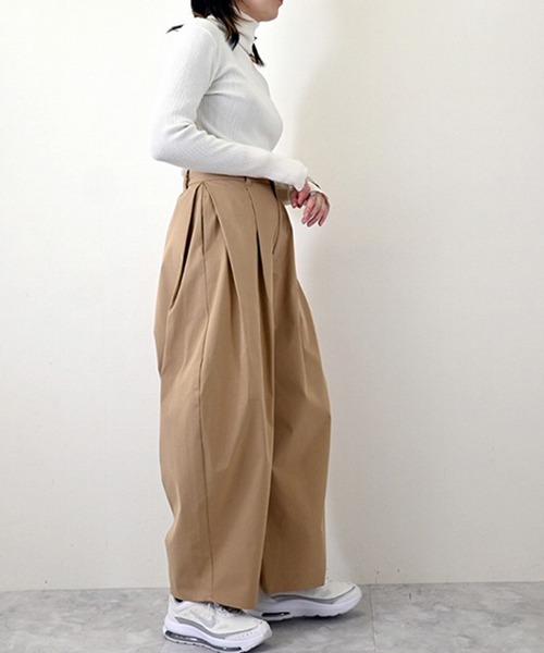 STYLEBLOCK(スタイルブロック)の「ミリタリーツイルサイドタックコクーンパンツ(その他パンツ・レディース・アイボリー/ベージュ/カーキ/ブラック・M)」の9枚目の写真