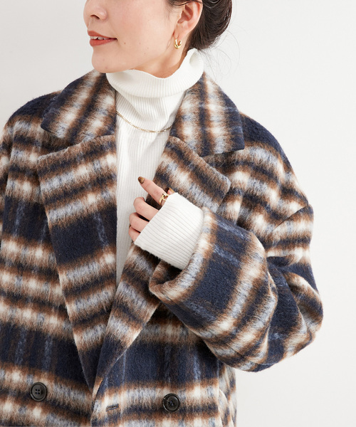 B.C STOCK（ベーセーストック）の「シャギードロップチェスターコート（チェスターコート・レディース・ネイビー/キャメル/チャコールグレー・FREE）」の16枚目の写真