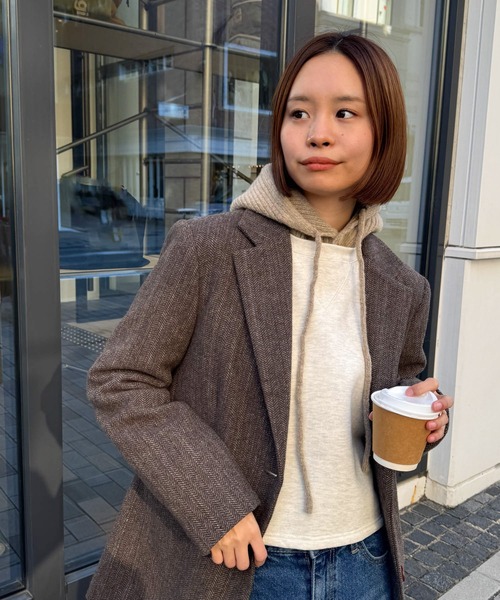 CANAL JEAN（キャナルジーン）の「El mar　リブニットバラクラバ（ニットキャップ/ビーニー・レディース・チャコールグレー/ベージュ/アイボリー・ONE SIZE）」の13枚目の写真