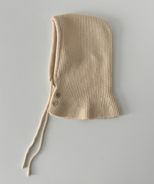 CANAL JEAN（キャナルジーン）の「El mar　リブニットバラクラバ（ニットキャップ/ビーニー・レディース・チャコールグレー/ベージュ/アイボリー・ONE SIZE）」の4枚目の写真