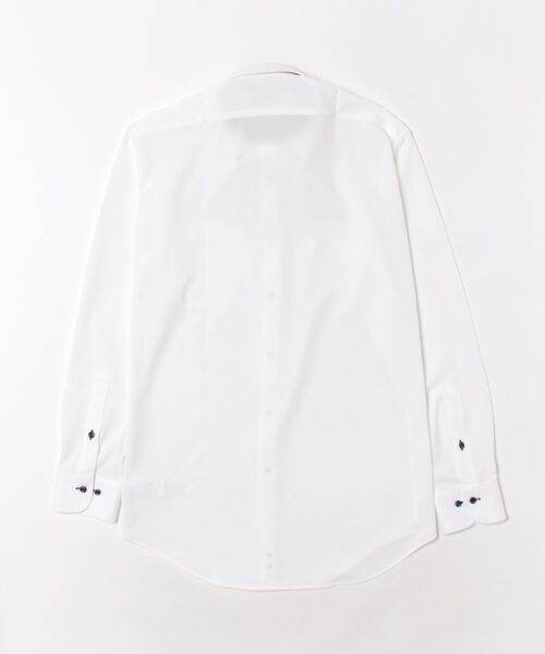 m.f.editorial(エムエフエディトリアル)の「ワイシャツ メンズ ストレッチ 吸水速乾 ノンアイロン ボタンダウン 長袖 ビジネス ドレス スタンダードフィット(ビジネスシャツ・メンズ・ホワイト・首回り39cm-裄丈84cm/首回り41cm-裄丈82cm/首回り41cm-裄丈86cm/首回り43cm-裄丈86cm/首回り39cm-裄丈80cm)」の3枚目の写真