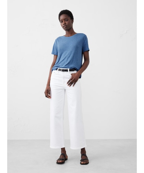 banana republic リネンブレンド 半袖 tシャツ リネン 白 BANANA REPUBLIC FACTORY STORE リネンブレンドクルーネック半袖