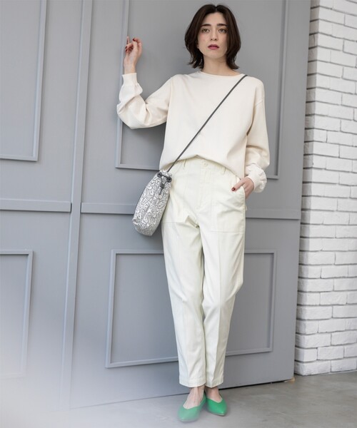 OPAQUE.CLIP(オペークドットクリップ)の「《S-LLサイズ》ストレッチベイカーパンツ【洗濯機洗い可】(その他パンツ・レディース・アイボリー/ブラック/カーキ・38/40/36/42)」の10枚目の写真