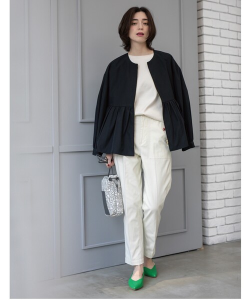 OPAQUE.CLIP(オペークドットクリップ)の「《S-LLサイズ》ストレッチベイカーパンツ【洗濯機洗い可】(その他パンツ・レディース・アイボリー/ブラック/カーキ・38/40/36/42)」の12枚目の写真