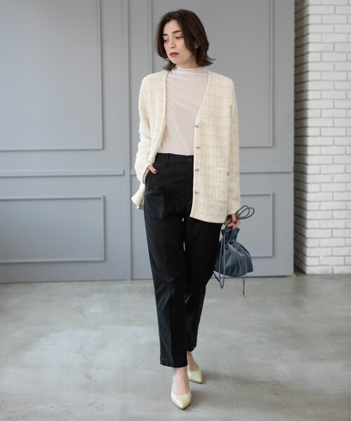 OPAQUE.CLIP(オペークドットクリップ)の「《S-LLサイズ》ストレッチベイカーパンツ【洗濯機洗い可】(その他パンツ・レディース・アイボリー/ブラック/カーキ・38/40/36/42)」の14枚目の写真