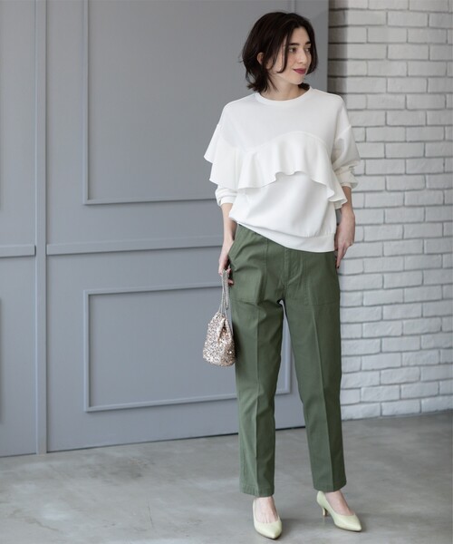 OPAQUE.CLIP(オペークドットクリップ)の「《S-LLサイズ》ストレッチベイカーパンツ【洗濯機洗い可】(その他パンツ・レディース・アイボリー/ブラック/カーキ・38/40/36/42)」の20枚目の写真