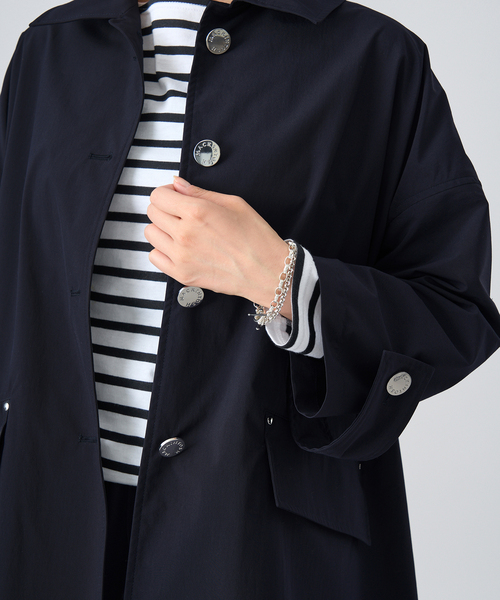 IENA（イエナ）の「MACKINTOSH/マッキントッシュ 別注 HUMBIE ステンカラーショートコート（ステンカラーコート・レディース・ライトグレー/ネイビー・4/6）」の13枚目の写真