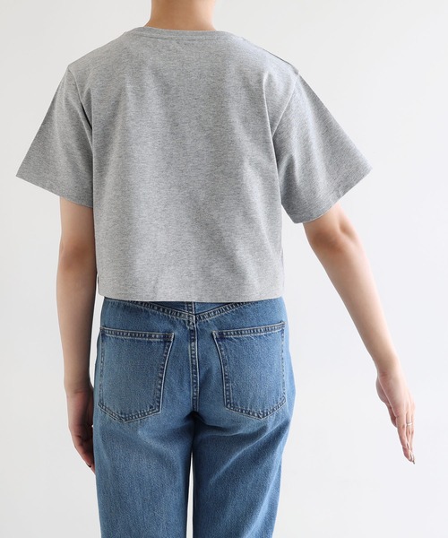 andme(アンドミー)の「【新色追加】汗染み防止半袖ミニTシャツ(Tシャツ/カットソー・レディース・オフホワイト/チャコールグレー/ネイビー/杢グレー/グレイッシュブルー/ブラック/ブラウン/キナリ・L/M)」の17枚目の写真