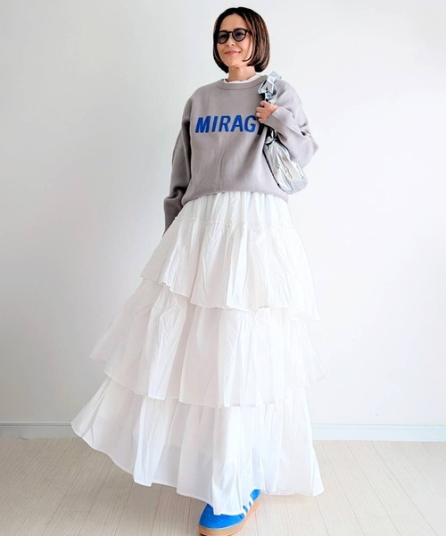 notch.（ノッチ）の「【 notch. by yui 】ナイロンティアードスカート（スカート・レディース・オフホワイト/ブラック・TM/M）」の4枚目の写真