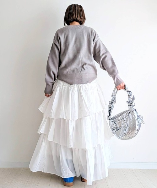 notch.（ノッチ）の「【 notch. by yui 】ナイロンティアードスカート（スカート・レディース・オフホワイト/ブラック・TM/M）」の5枚目の写真