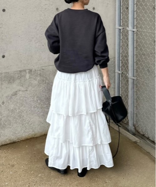 notch.（ノッチ）の「【 notch. by yui 】ナイロンティアードスカート（スカート・レディース・オフホワイト/ブラック・TM/M）」の15枚目の写真