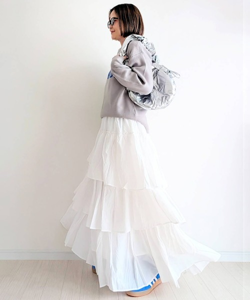 notch.（ノッチ）の「【 notch. by yui 】ナイロンティアードスカート（スカート・レディース・オフホワイト/ブラック・TM/M）」の20枚目の写真