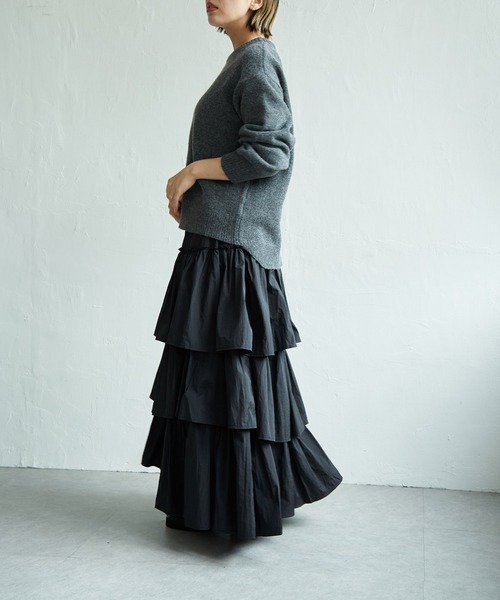 notch.（ノッチ）の「【 notch. by yui 】ナイロンティアードスカート（スカート・レディース・オフホワイト/ブラック・TM/M）」の16枚目の写真