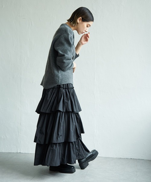 notch.（ノッチ）の「【 notch. by yui 】ナイロンティアードスカート（スカート・レディース・オフホワイト/ブラック・TM/M）」の17枚目の写真