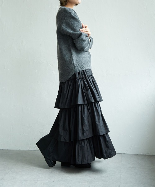 notch.（ノッチ）の「【 notch. by yui 】ナイロンティアードスカート（スカート・レディース・オフホワイト/ブラック・TM/M）」の18枚目の写真