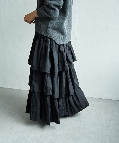 notch.（ノッチ）の「【 notch. by yui 】ナイロンティアードスカート（スカート・レディース・オフホワイト/ブラック・TM/M）」の19枚目の写真
