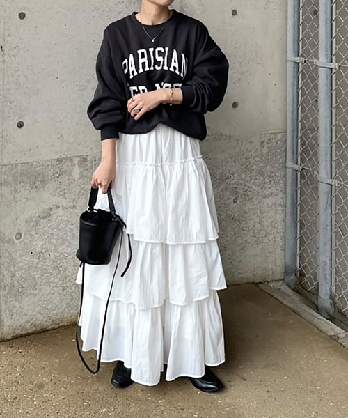 notch.（ノッチ）の「【 notch. by yui 】ナイロンティアードスカート（スカート・レディース・オフホワイト/ブラック・TM/M）」の21枚目の写真