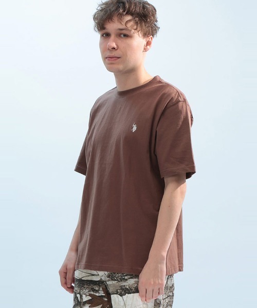 U.S. POLO ASSN.(ユーエスポロアッスン)の「U.S. POLO ASSN. ワンポイント クルーネック 半袖 Tシャツ PLM42227(Tシャツ/カットソー・メンズ・グリーン/ホワイト/ブラック/ピンク/ダークブラウン/ネイビー・M/L/LL)」の4枚目の写真