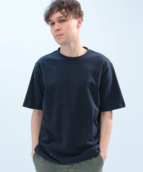 U.S. POLO ASSN.(ユーエスポロアッスン)の「U.S. POLO ASSN. ワンポイント クルーネック 半袖 Tシャツ PLM42227(Tシャツ/カットソー・メンズ・グリーン/ホワイト/ブラック/ピンク/ダークブラウン/ネイビー・M/L/LL)」の5枚目の写真