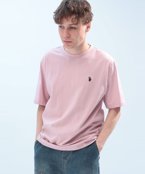 U.S. POLO ASSN.(ユーエスポロアッスン)の「U.S. POLO ASSN. ワンポイント クルーネック 半袖 Tシャツ PLM42227(Tシャツ/カットソー・メンズ・グリーン/ホワイト/ブラック/ピンク/ダークブラウン/ネイビー・M/L/LL)」の6枚目の写真